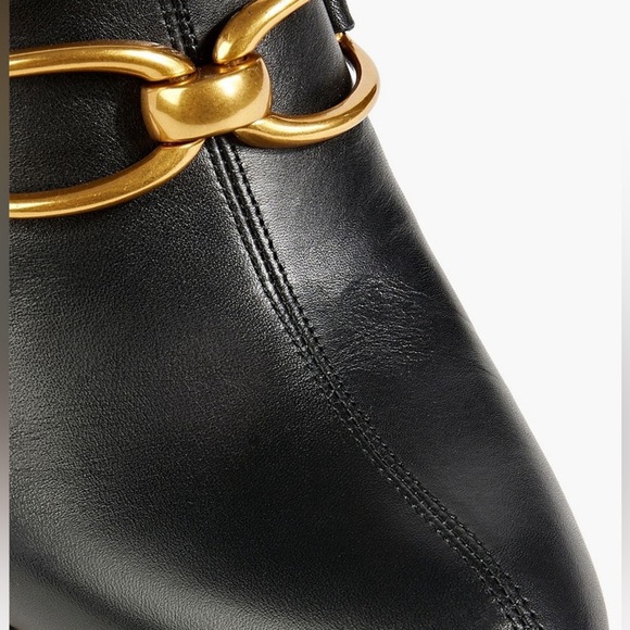 VERONICA BEARD Giles Clog in Black Leather Gold Stud Grommet Wooden Heel Sz 10 - Picture 4 of 14